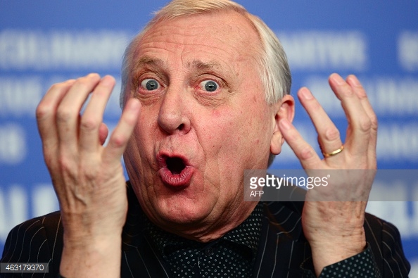 Peter Greenaway en conferencia de prensa sobre su filme Einsestein en Guanajuato. Foto: John Macdougall.