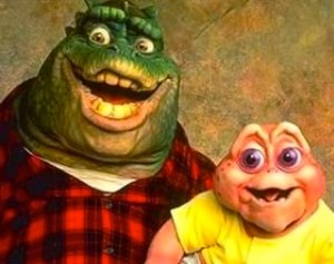 ¡Papásaurios y bebesaurios a roquear, yeah!