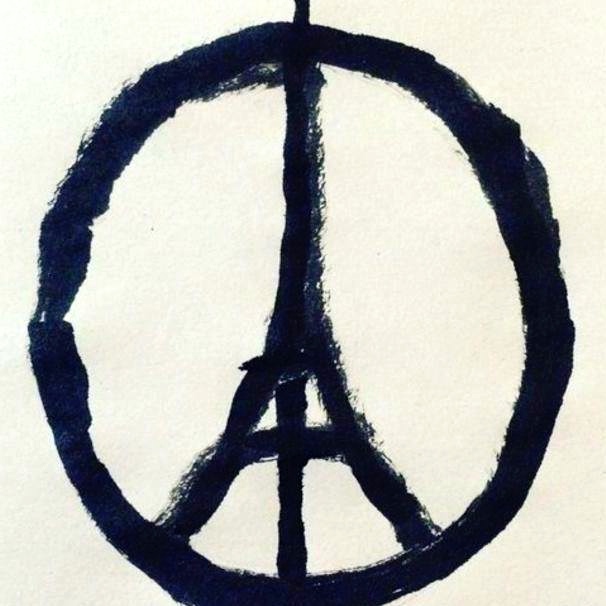 Fusión de la Torre Eiffel y el Símbolo de la Paz. Imagen retomada de Facebook.